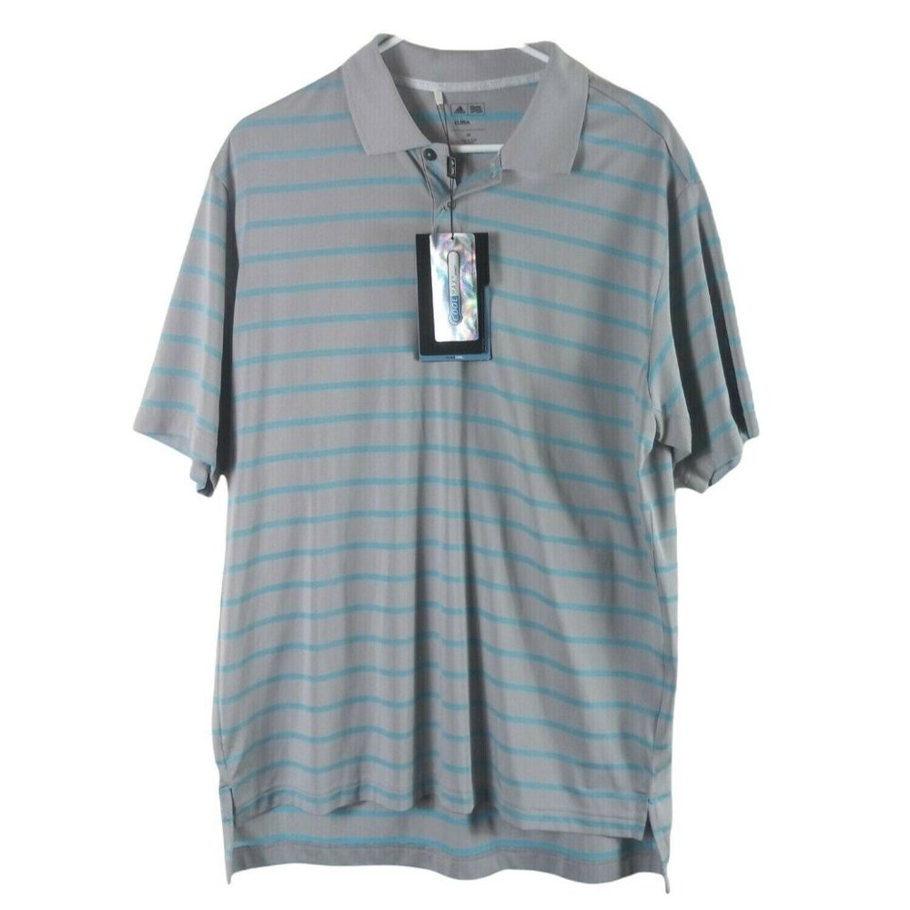 adidas Golf ClimaCool Striped Polo Shirt M NEW